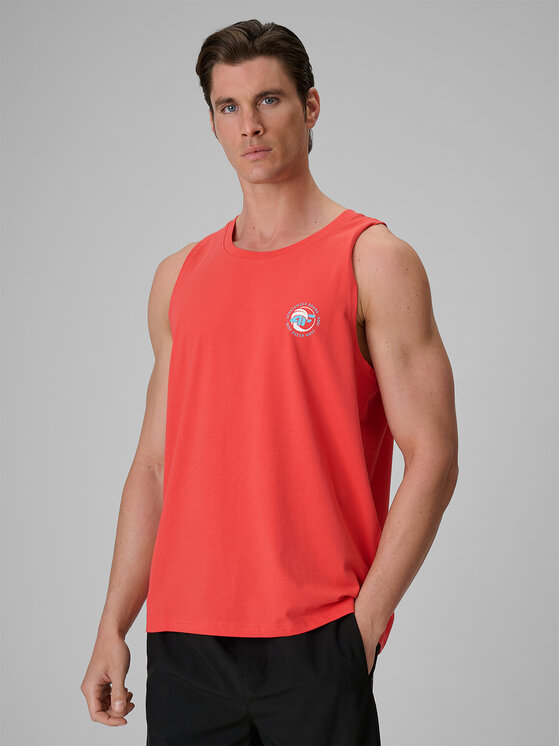 4F 4F Tank top SUMMER CODE Koralowy Regular Fit