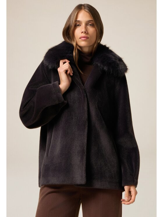 Oltre Oltre Cappotto 0085J000128N023 Nero Baggy Fit