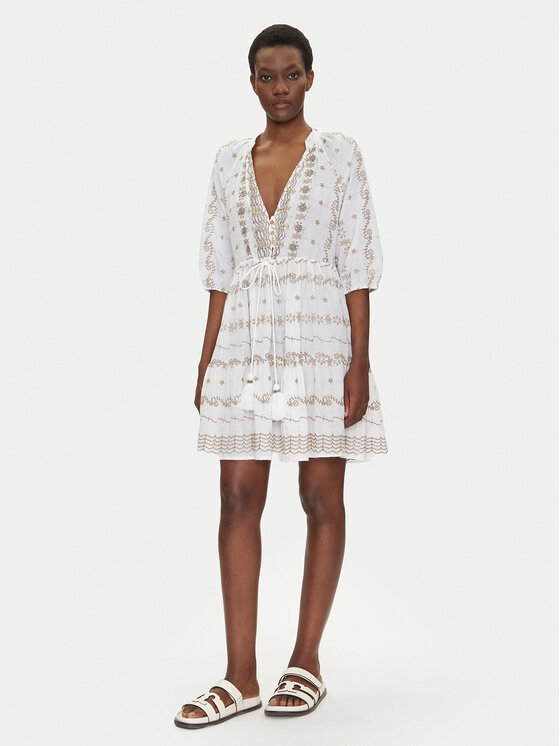 Iconique Iconique Φόρεμα καλοκαιρινό IC25-016 Λευκό Relaxed Fit