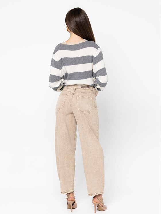 Miss LK Miss LK Jeansy MISSLKB Beżowy Wide Leg