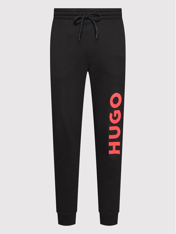 HUGO Hugo Teplákové kalhoty Dutschi 50473211 Černá Regular Fit