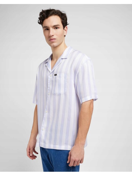 Lee Lee Koszula Camp Shirt Biały Basic Fit