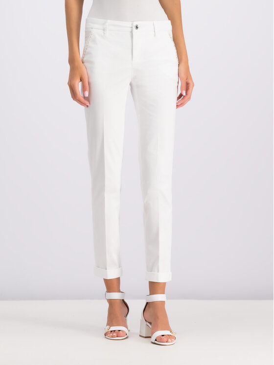Pantaloni chino F19294 T6747 Bianco Regular Fit