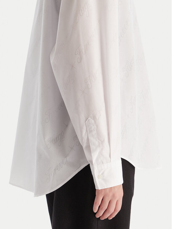 HUGO HUGO Риза Elisana_B 50548839 Бял Oversize