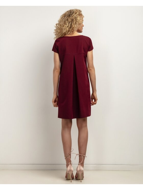Tessita Tessita Sukienka koktajlowa SUKIENKA_T441 _11_XXL Bordowy Loose Fit
