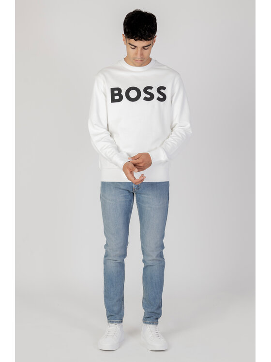 BOSS Boss Felpa We Basic Crew Bianco Basic Fit