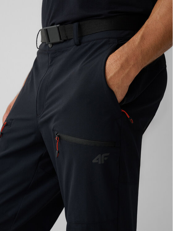 4F 4F Spodnie outdoor TREKKING Czarny Regular Fit