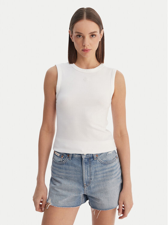 Calvin Klein Jeans Top LV047B265G Alb Slim Fit
