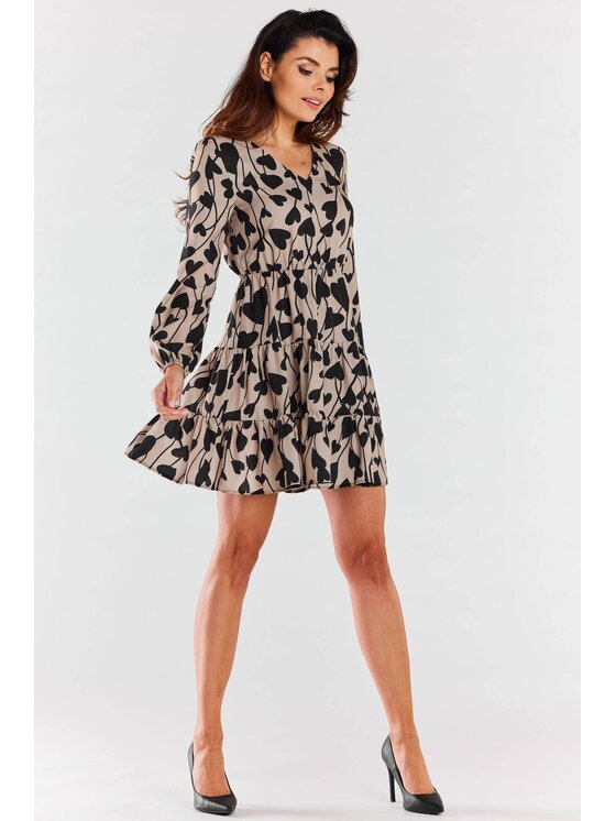 Awama Awama Vestito da giorno A470 Beige Basic Fit