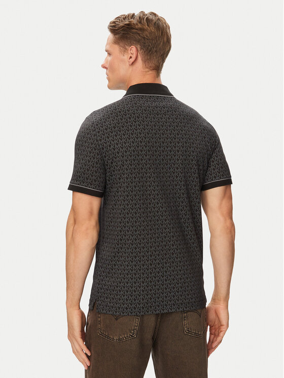 MICHAEL Michael Kors MICHAEL Michael Kors Тениска с яка и копчета CS650V848T Черен Regular Fit
