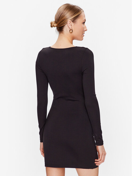 Tommy Jeans Tommy Jeans Sukienka codzienna Tjw Serif Linear Ls Bodycon DW0DW15347 Czarny Bodycon Fit