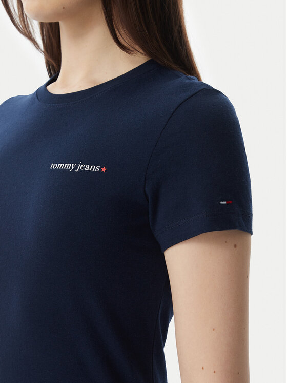 Tommy Jeans Tommy Jeans T-Shirt Ess Logo DW0DW23479 Dunkelblau Slim Fit