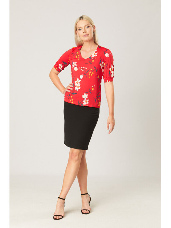QUIOSQUE QUIOSQUE Bluzka CERISE BLOUSE Czerwony Regular Fit