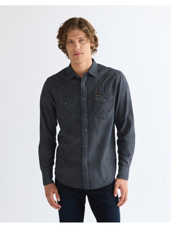 Wrangler Wrangler Koszula WESTERN SHIRT Niebieski Regular Fit