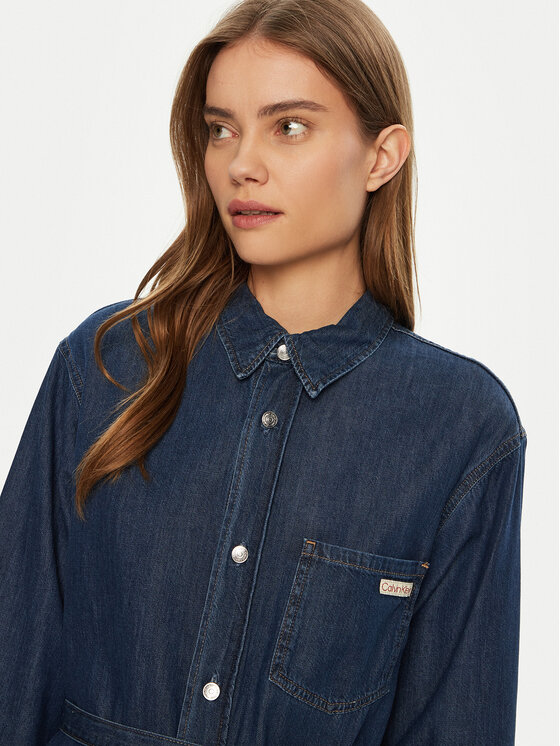 Calvin Klein Jeans Calvin Klein Jeans Košeľové šaty J20J225008 Tmavomodrá Regular Fit