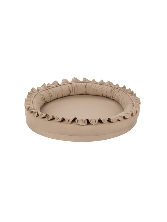 Gniazdo Cotton&Sweets, Mały junior nest Basic z falbanką Cappuccino