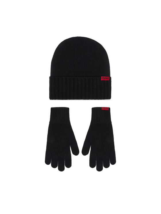 HUGO HUGO Set kapa i rukavice Xanti 50572144 Crna
