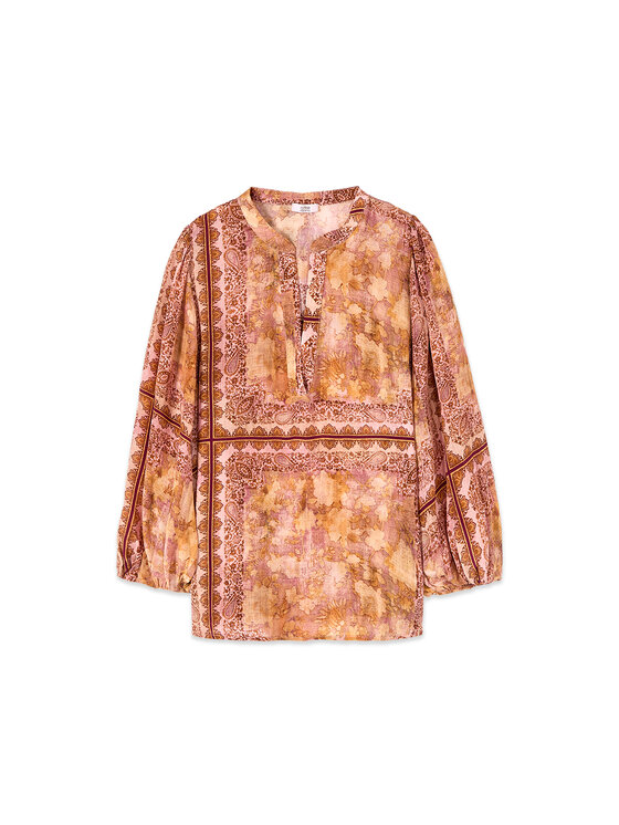 Oltre Oltre Bluzka 2135J000928N0S7 Pomarańczowy Regular Fit
