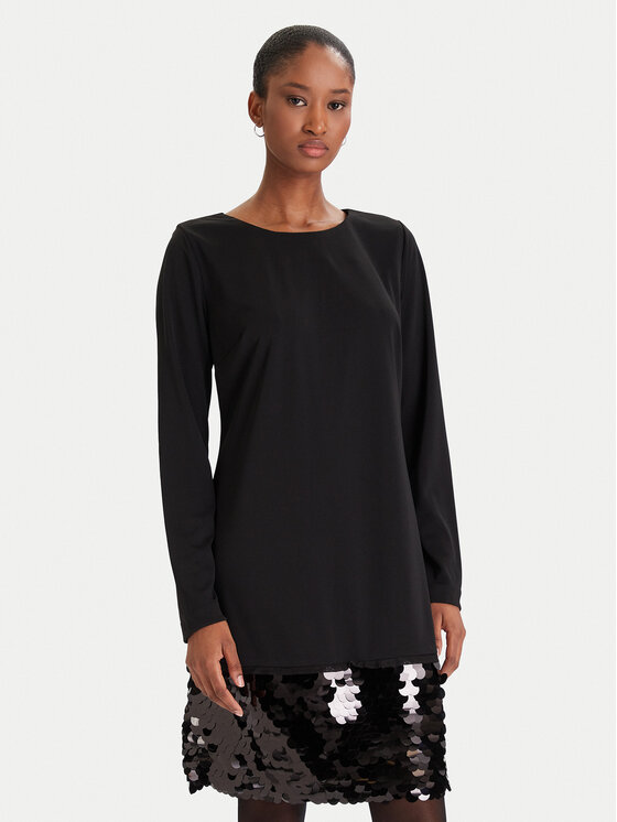 DKNY DKNY Koktejlové šaty DD5J1N09 Černá Relaxed Fit