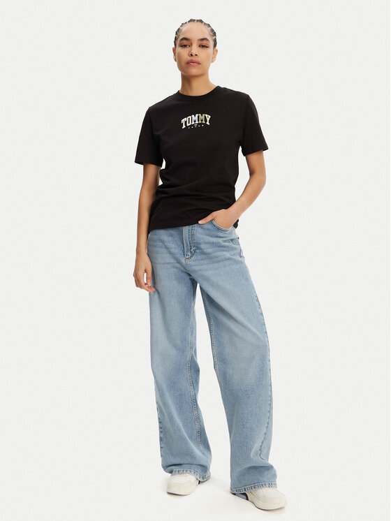 Tommy Jeans Tommy Jeans T-Shirt Color Varsity DW0DW21337 Černá Relaxed Fit