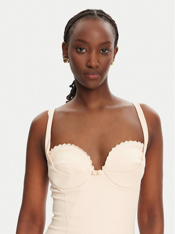 Elisabetta Franchi Elisabetta Franchi Sukienka koktajlowa AB85052E2 193 Beżowy Regular Fit