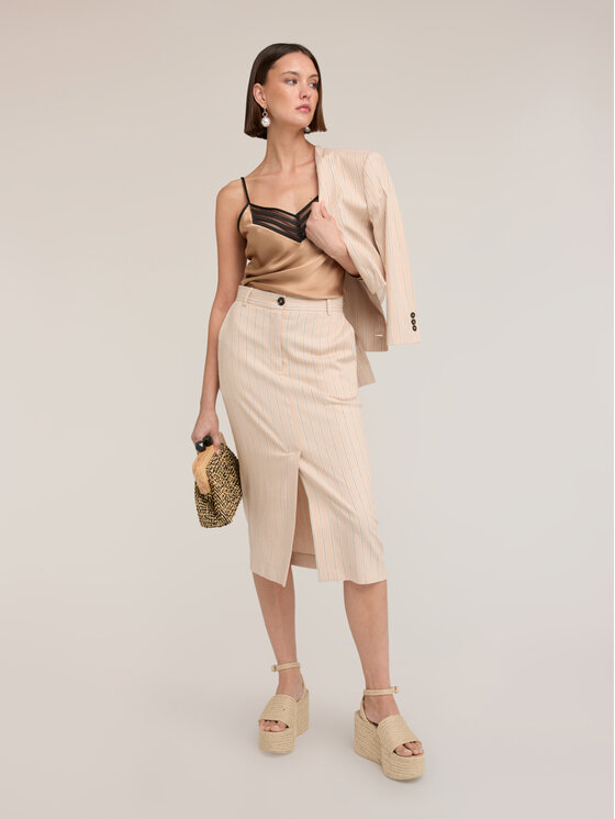 Motivi Motivi Gonna midi 1033Q001201N0R2 Crema Regular Fit