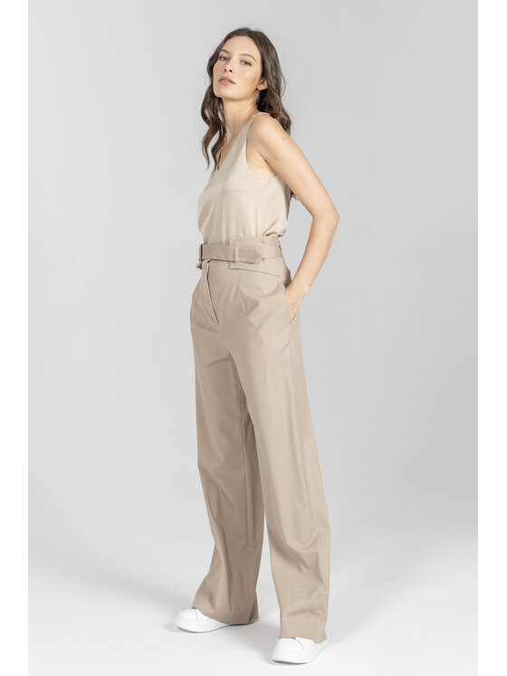 Deni Cler Milano Deni Cler Milano Spodnie materiałowe W-DC-5206-F2-B5-13-1 Beżowy Loose Leg