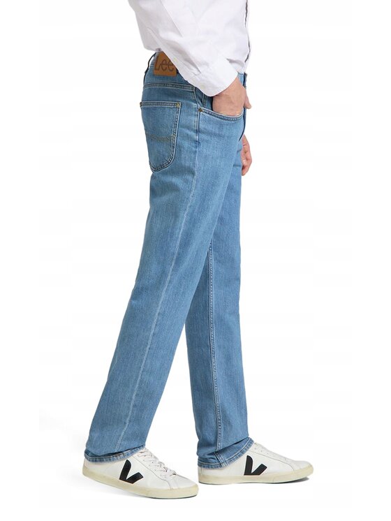 Lee Lee Jeansy Brooklyn Straight Niebieski Regular Fit