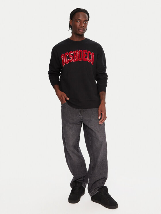 DC DC Felpa Varsity EDYFT03547 Nero Regular Fit