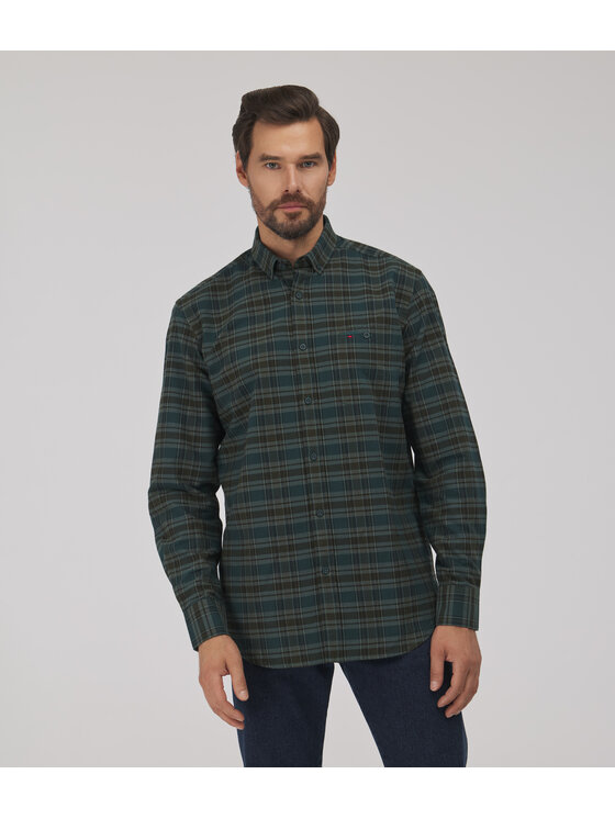 Lee Cooper Lee Cooper Koszula jeansowa NEW TENBY Zielony Comfort Fit