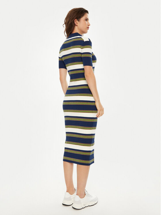 Lacoste Lacoste Trikotažinė suknelė EF2554 Tamsiai mėlyna Slim Fit