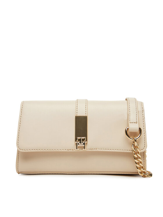 Geantă Tommy Hilfiger Th Heritage Mini Crossover Chain AW0AW17222 Bej