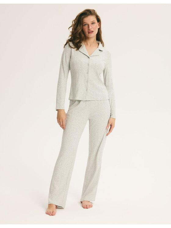 Esotiq Esotiq Piżama 46006 Szary Regular Fit