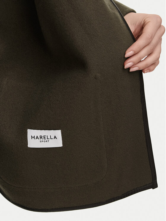 Marella Marella Płaszcz wełniany Satira 2623086034 Brązowy ciemny Relaxed Fit