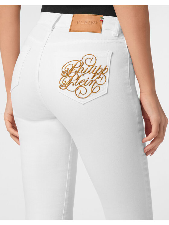 PHILIPP PLEIN PHILIPP PLEIN Jegginsy 24297 Biały Jegging Fit