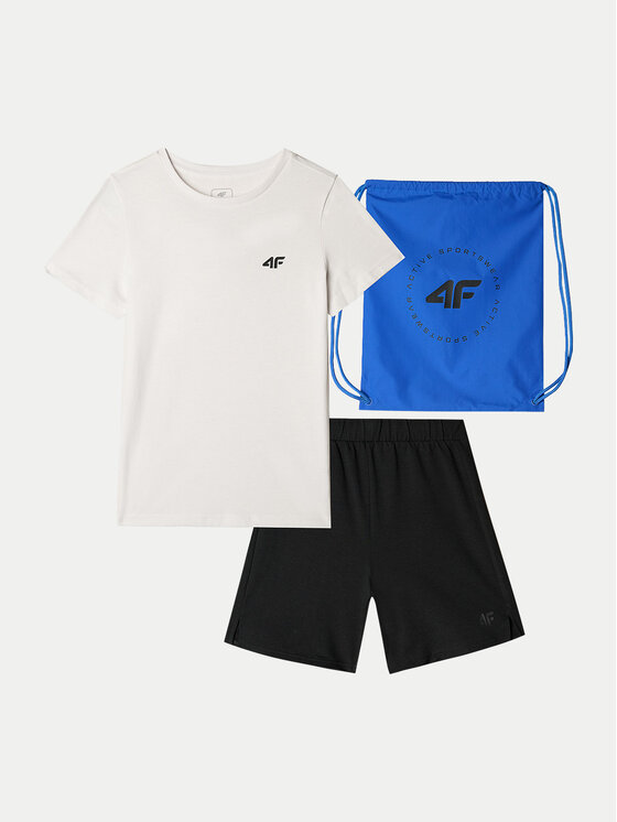 4F Súprava Tričko a šortky 4FJWAW24TAPSM022 Čierna Regular Fit