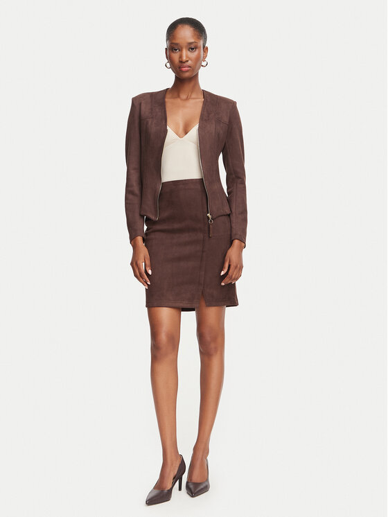 Rinascimento Rinascimento Мини пола CFC0130583003 Тъмнокафяв Slim Fit