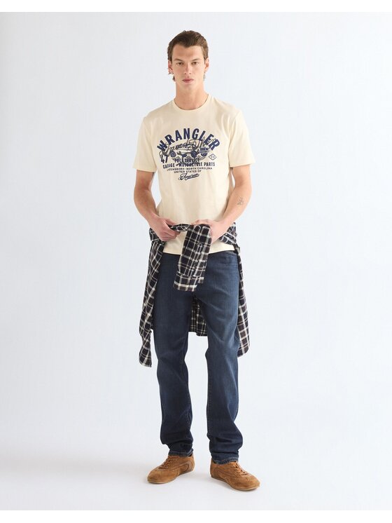 Wrangler Wrangler T-Shirt AMERICANA TEE Biały Regular Fit