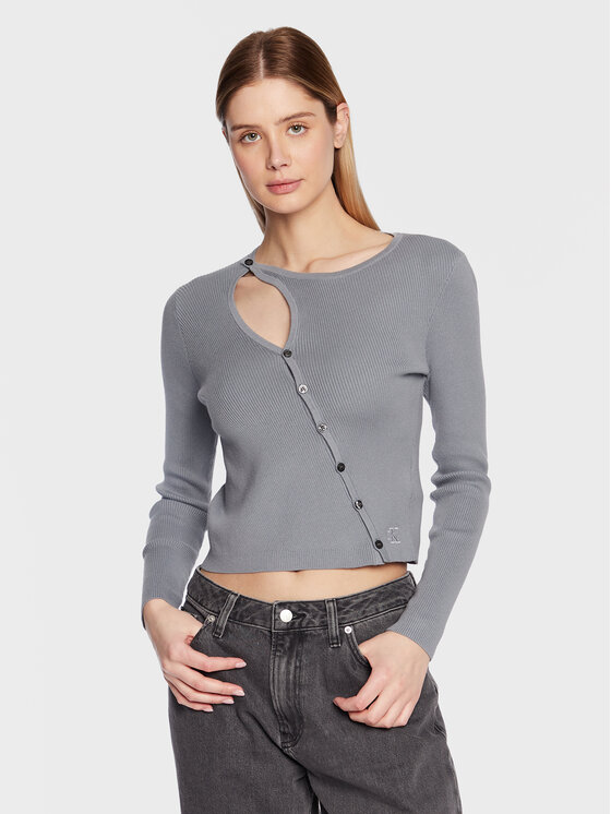 Calvin Klein Jeans Calvin Klein Jeans Кардиган J20J220707 Сив Regular Fit