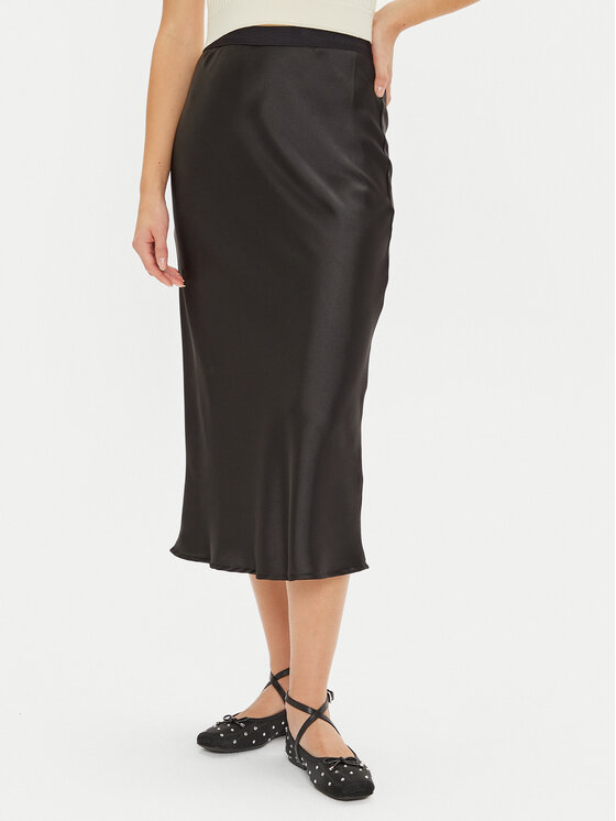 Gina Tricot Gina Tricot Fustă midi 23423 Negru Regular Fit