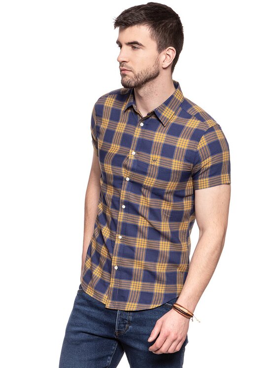 Wrangler Wrangler Camicia SS 1PKT SHIRT Giallo Slim Fit