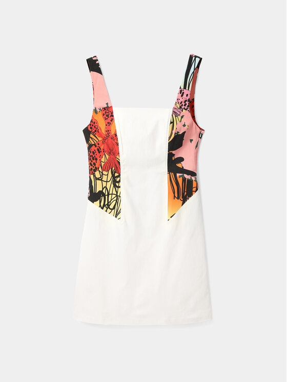 Desigual Desigual Letní šaty MONSIEUR CHRISTIAN LACROIX Marbella 24SWVW75 Bílá Slim Fit