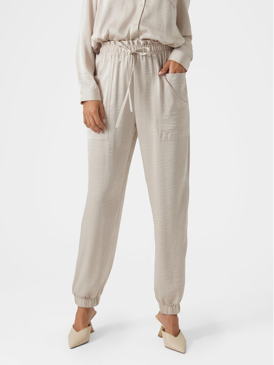 Vero Moda Vero Moda Hlače Marys 10300405 Écru Loose Fit