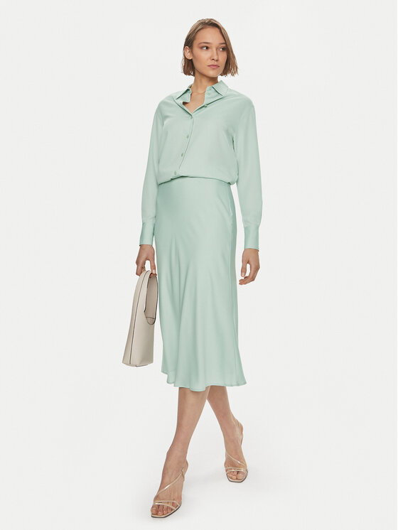 Calvin Klein Calvin Klein Midi szoknya Bias K20K203514 Zöld Regular Fit