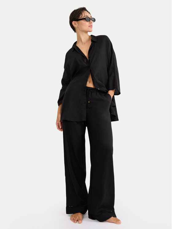 Triumph Triumph Pyjamahemd Summer Wear 10227228 Schwarz Regular Fit