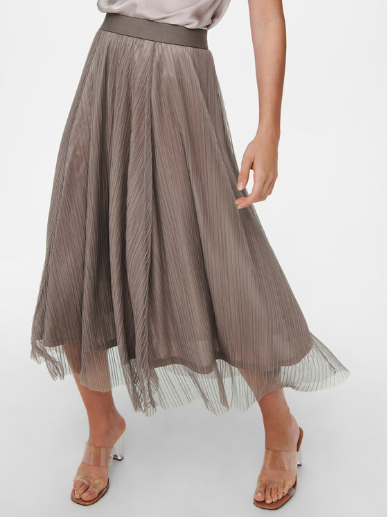 ONLY ONLY Спідниця-міді 15214303 Коричневий Regular Fit