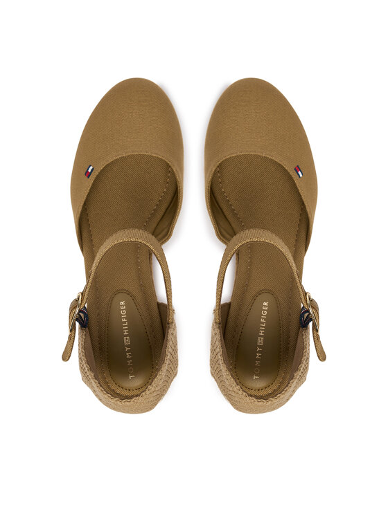 Tommy Hilfiger Tommy Hilfiger Espadrilles Mid Wedge Espad Closed Toe FW0FW09233 Barna