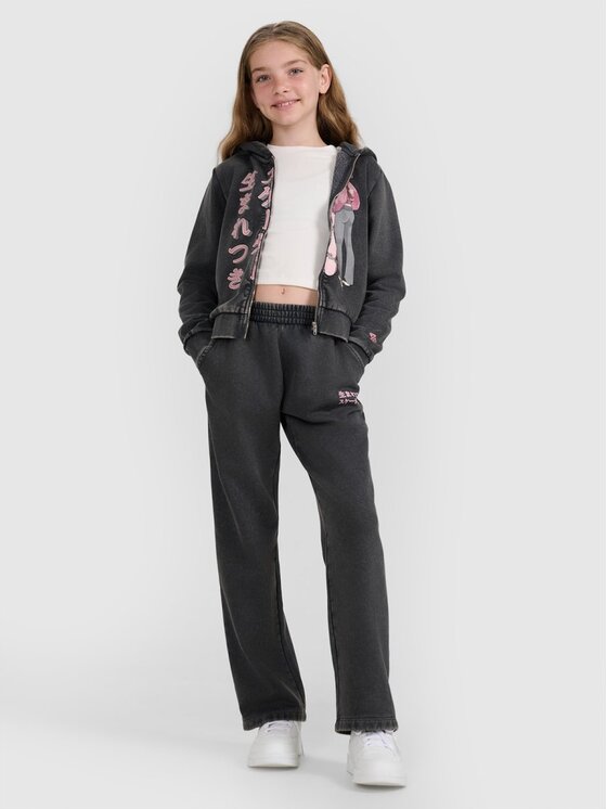 4F 4F Pantaloni da tuta 4FJRAW25TTROF1472-22S Nero Regular Fit