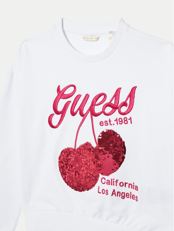 Guess Guess Mikina J5GQ00 KA6R4 Biela Regular Fit