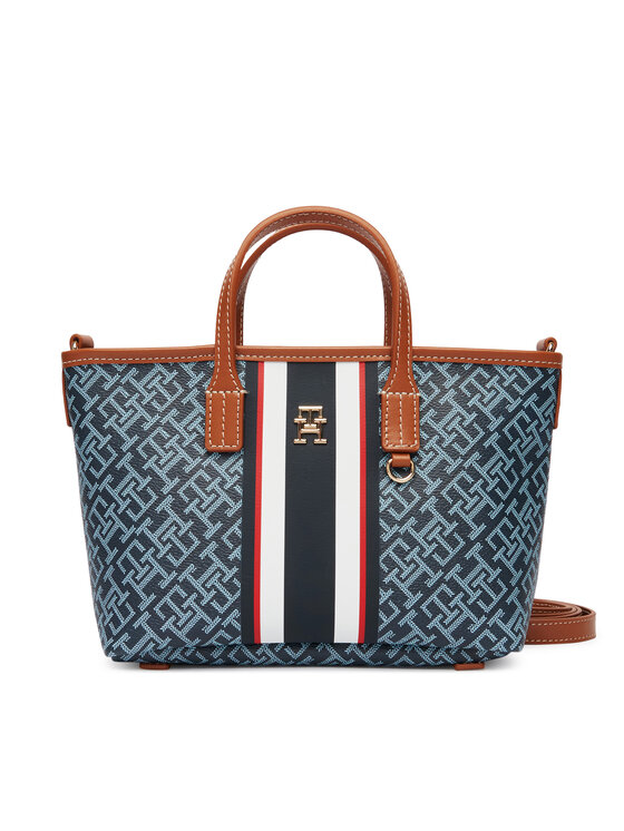 Tommy Hilfiger Tommy Hilfiger Kabelka Th Monoplay Mini Tote Stripe Le AW0AW18389 Modrá